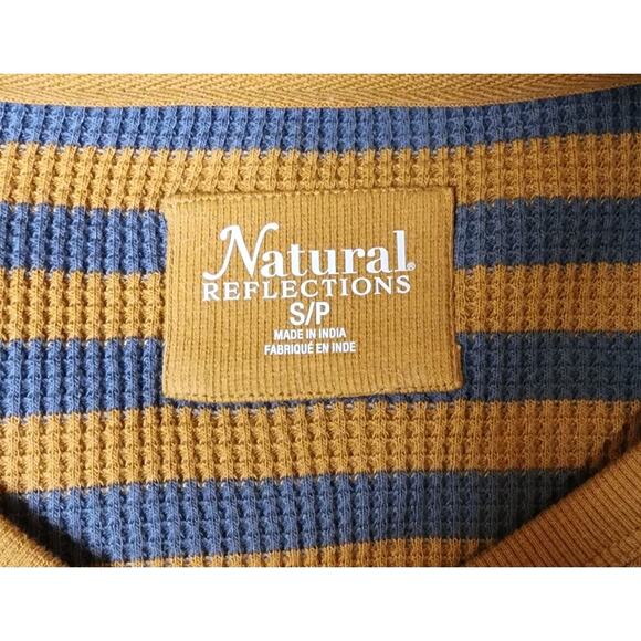 Natural Reflections Waffle V-Neck Pullover Womens Top Flint Stripe Size Small S - Picture 8 of 8